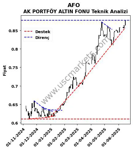 AFO destek direnç AK PORTFÖY ALTIN FONU teknik analiz grafik AFO fiyatı