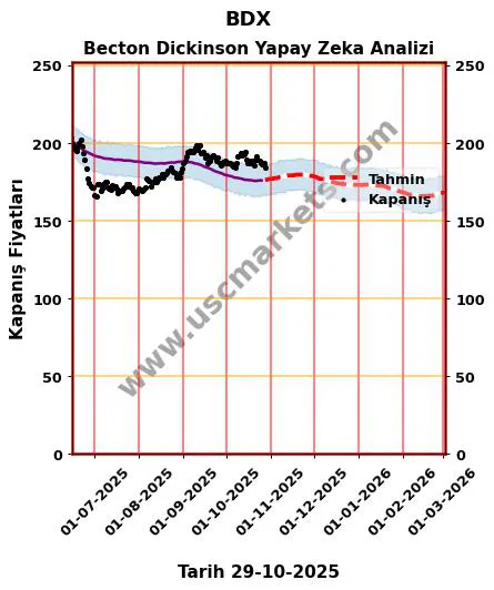 BDX hisse hedef fiyat 2024 Becton Dickinson grafik