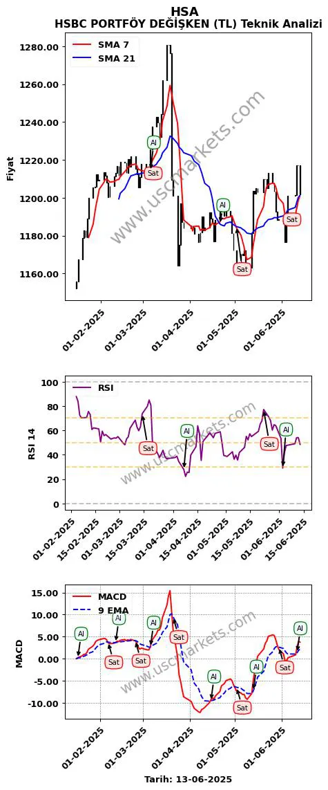 HSA al veya sat HSBC PORTFÖY DEĞİŞKEN (TL) grafik analizi HSA fiyatı