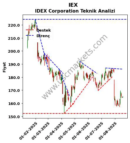 IEX destek direnç IDEX Corporation teknik analiz grafik IEX fiyatı