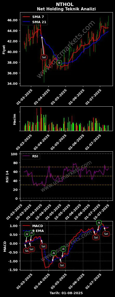 NTHOL al veya sat NET HOLDİNG A.Ş. grafik analizi NTHOL fiyatı