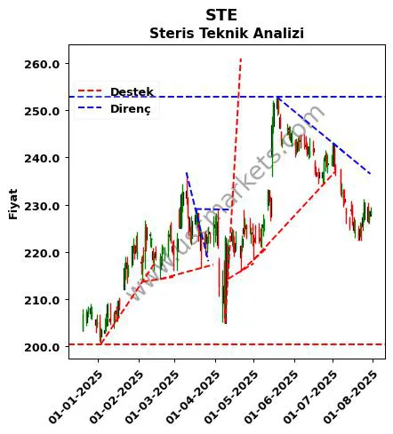 STE destek direnç Steris teknik analiz grafik STE fiyatı