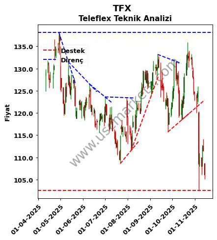 TFX destek direnç Teleflex teknik analiz grafik TFX fiyatı