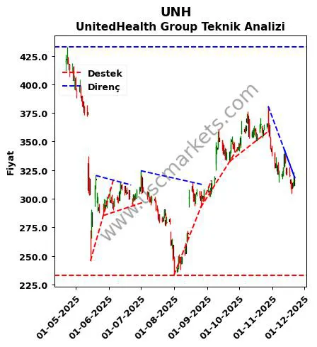 UNH destek direnç UnitedHealth Group teknik analiz grafik UNH fiyatı