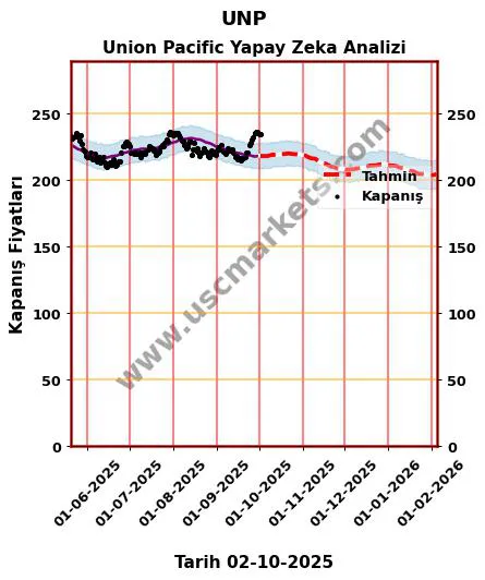 UNP hisse hedef fiyat 2024 Union Pacific grafik